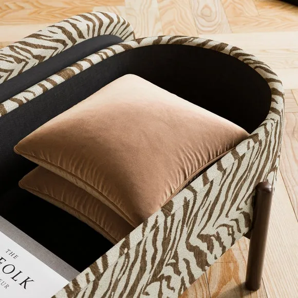 Marley Tiger Stripe Chenille Storage Ottoman 3