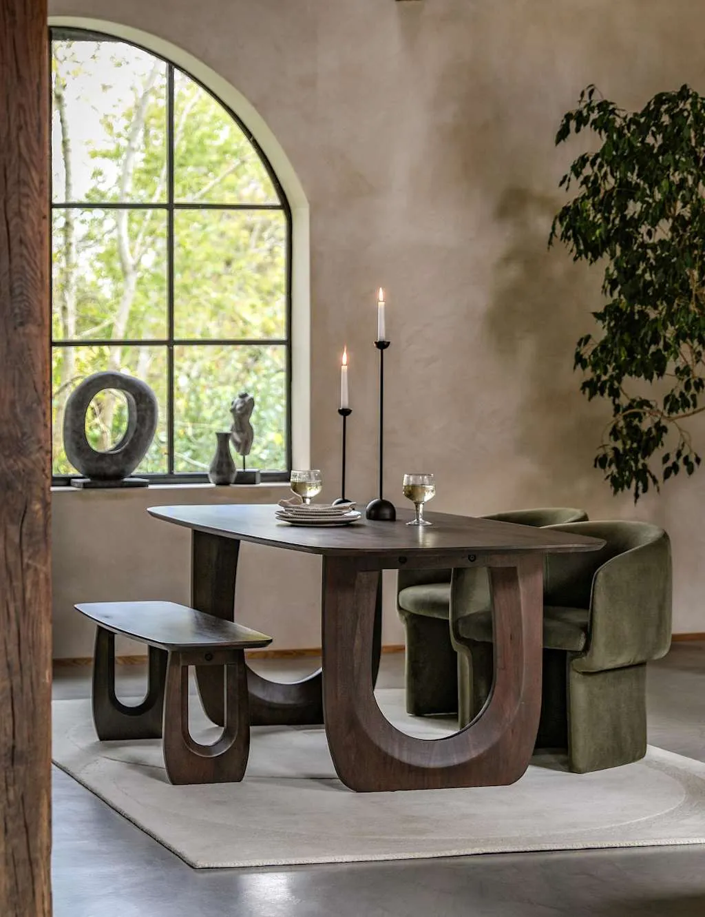 Gallery Direct Arc Rectangle Dining Table Brown