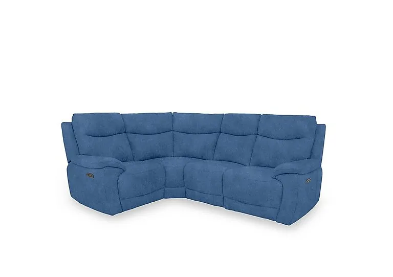 Sloane Fabric Small Power Recliner Left Hand Facing Corner Sofa with Power Headrests - Dexter Wave - Sofas and Armchairs - In Time for Christmas