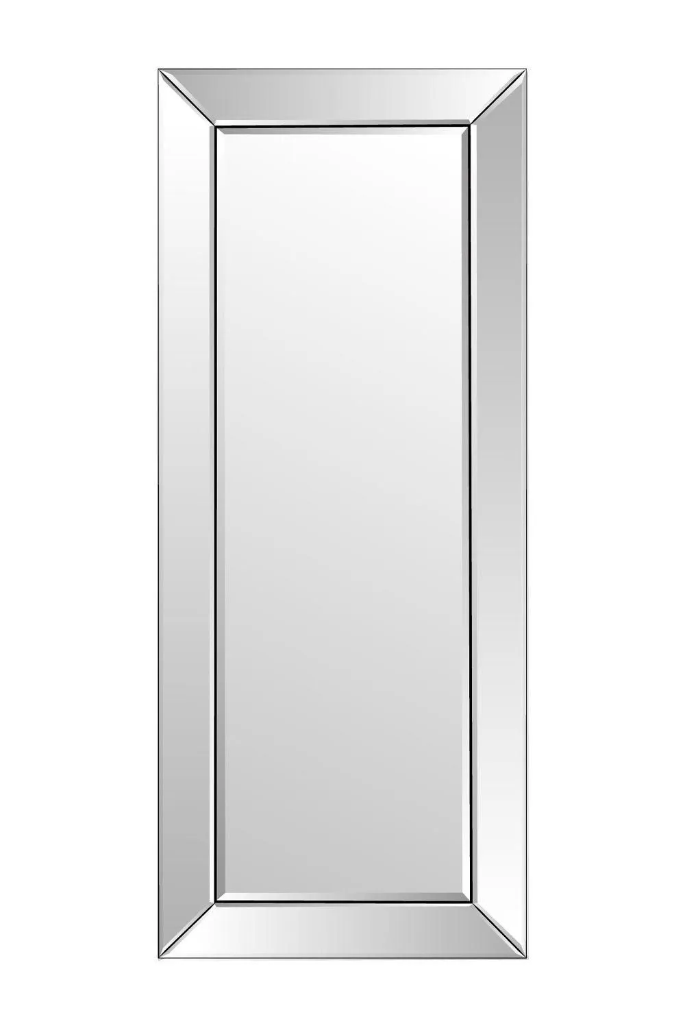 MirrorOutlet 'Horsley' All Glass Modern Dress Wall Mirror 120 x 48 CM in Clear 2