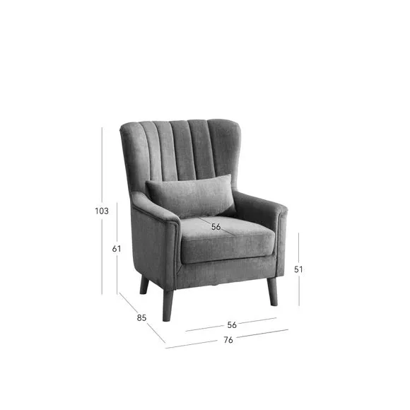 Image Furnishings Charlotte Velvet Wingback Occasional Armchair 6