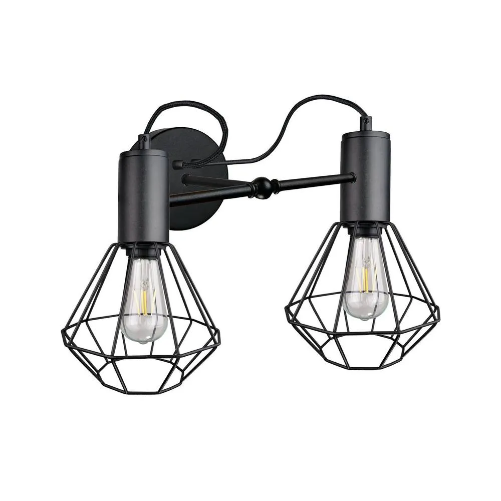 Netlighting Lars Wall Lamp Black 25cm 2x E27