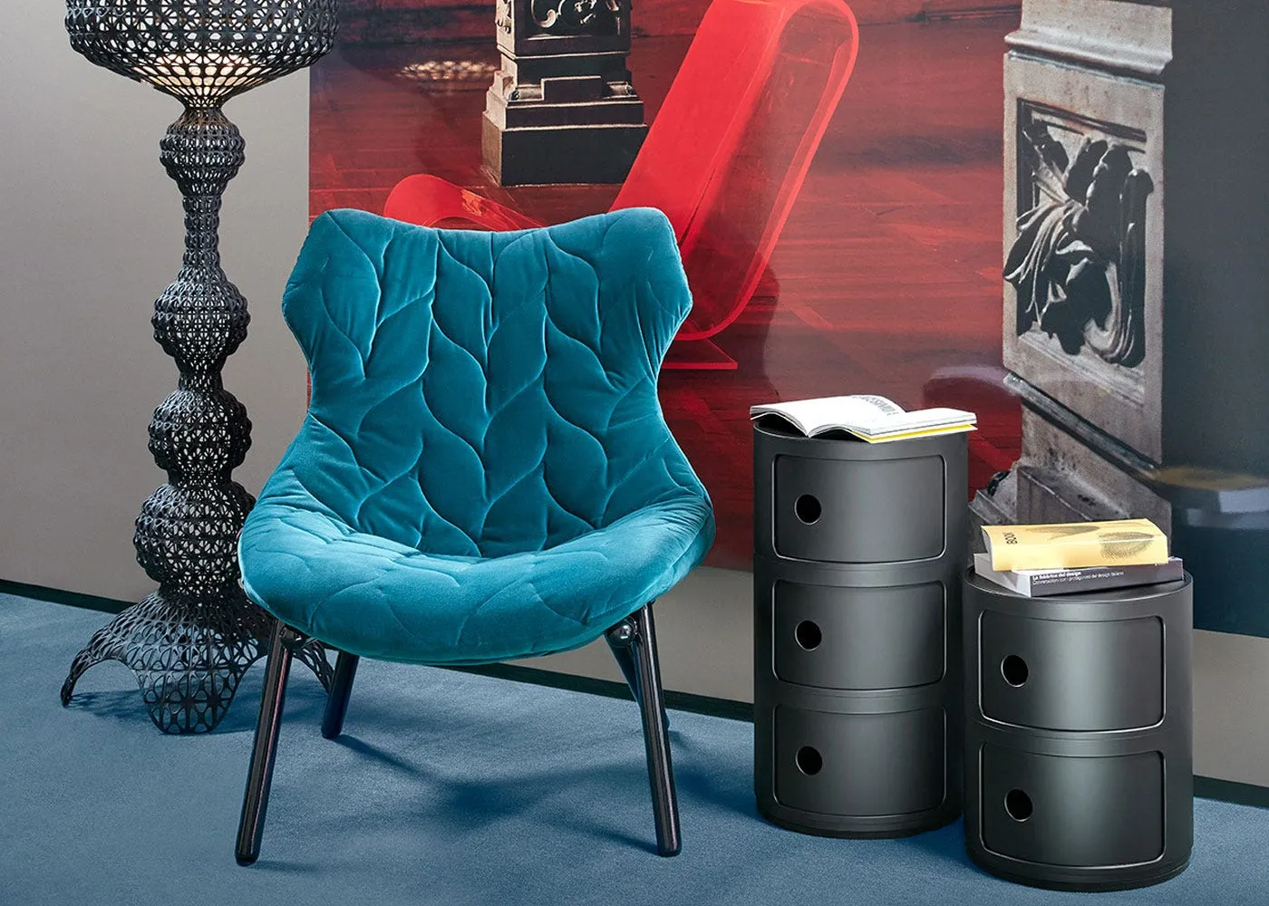 Kartell Componibili Cabinet 2 Elements Matt Black 2
