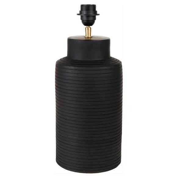 Sierra Tall Ribbed Terracotta and Linen Table Lamp 5