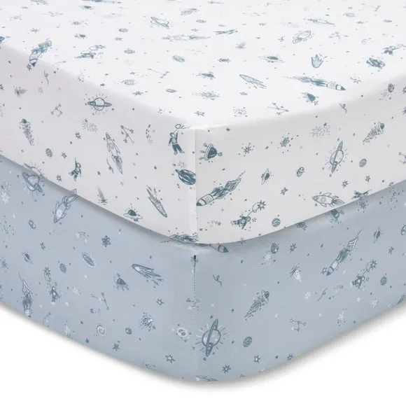 Set of 2 To The Moon Fitted Bed Sheet 3