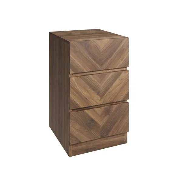 Return - Taranto 3 Drawer Bedside Table, Walnut 5