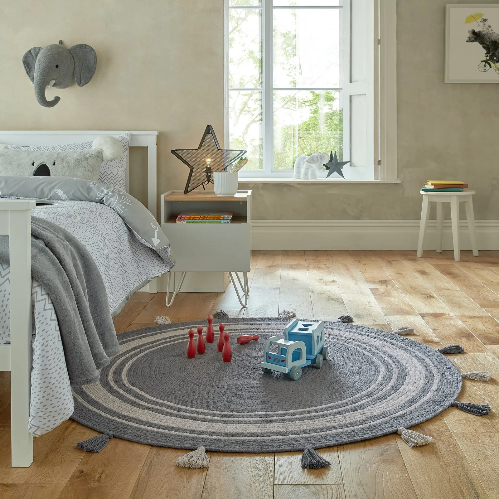 Cotton Tassel Circle Rug Cotton Tassel Dark Grey