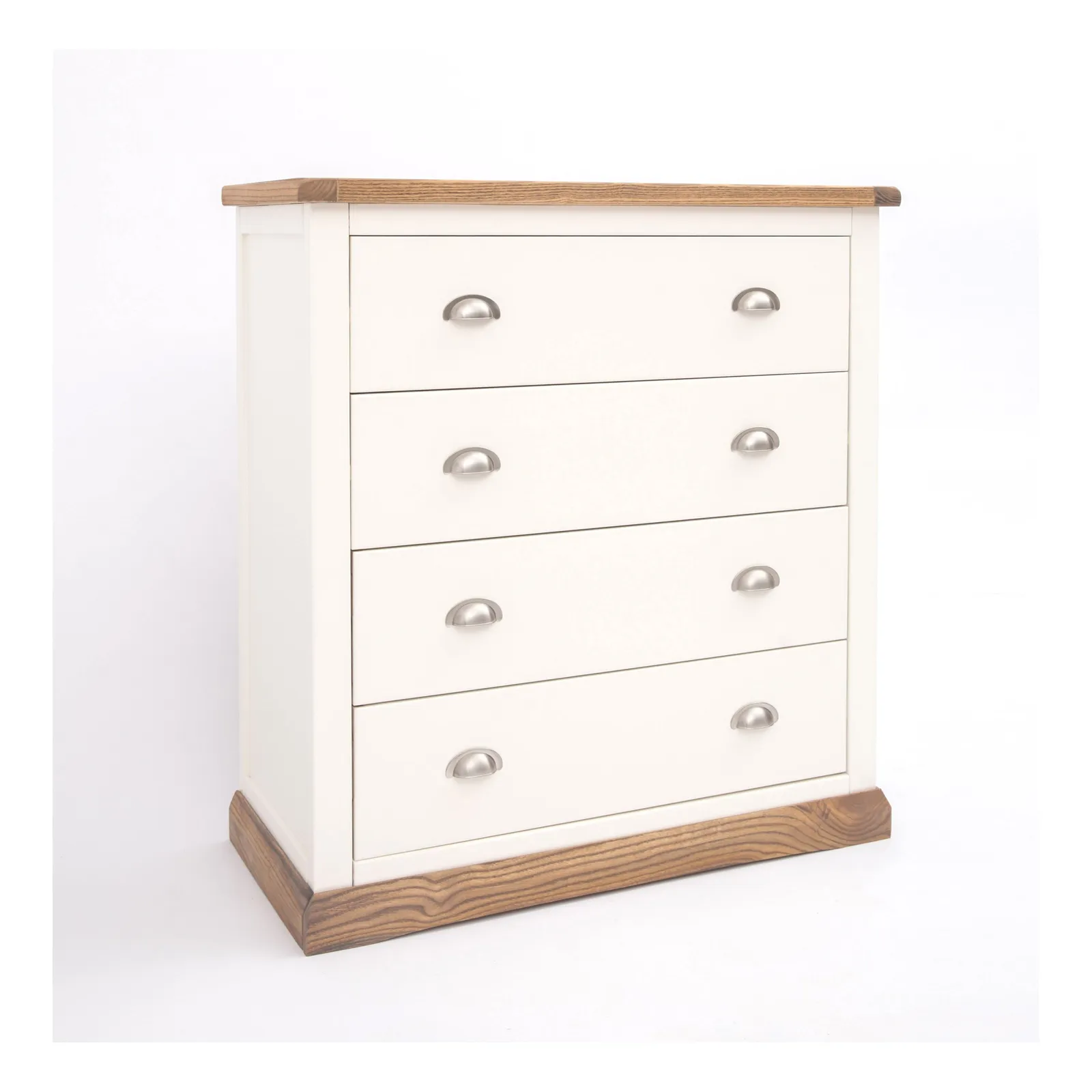 Cabinet Bits Tropea 4 Drawer Chest of Drawers Chrome Cup Handle in Off-White 2