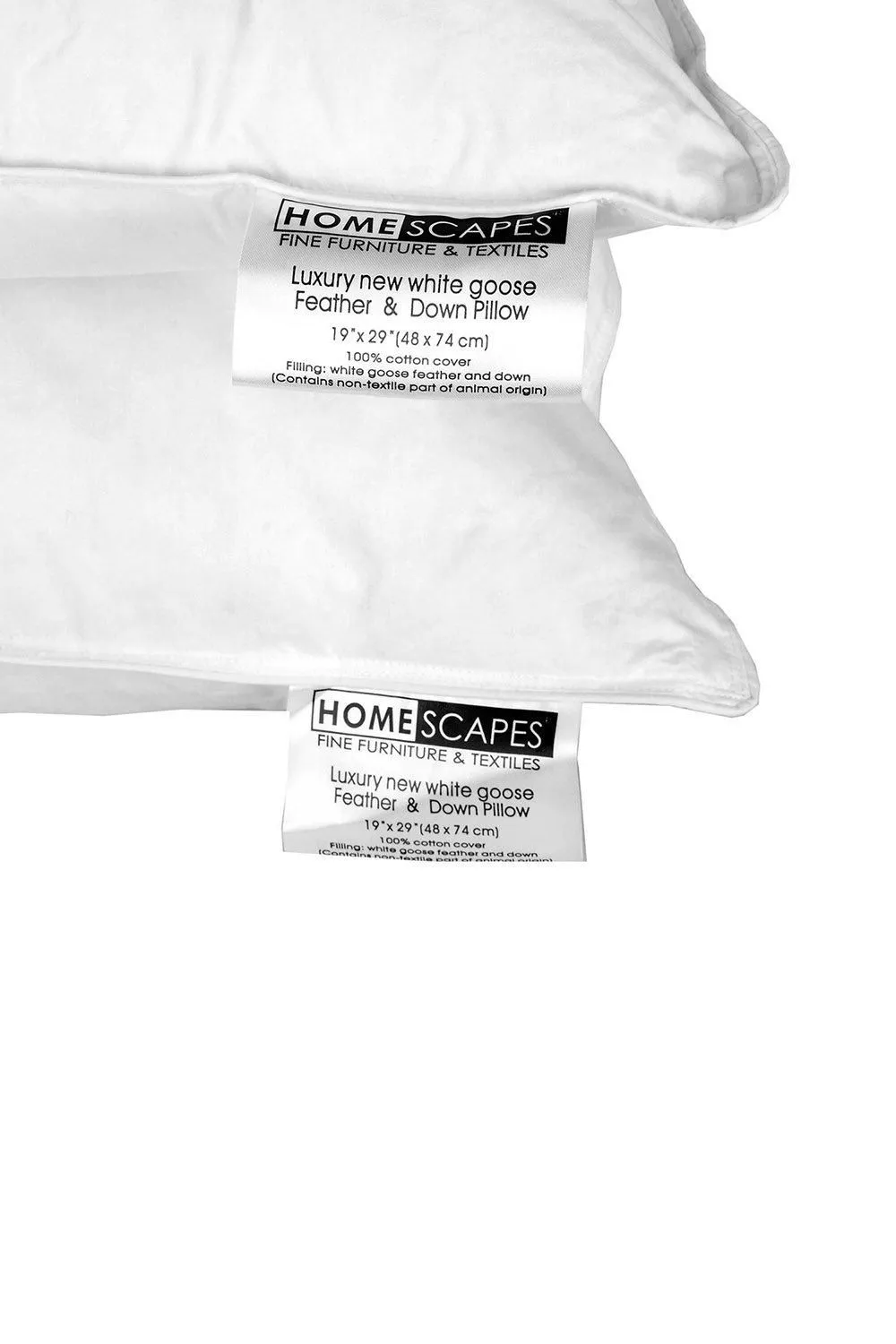Homescapes Goose Feather & Down Pillow Pair in White 4