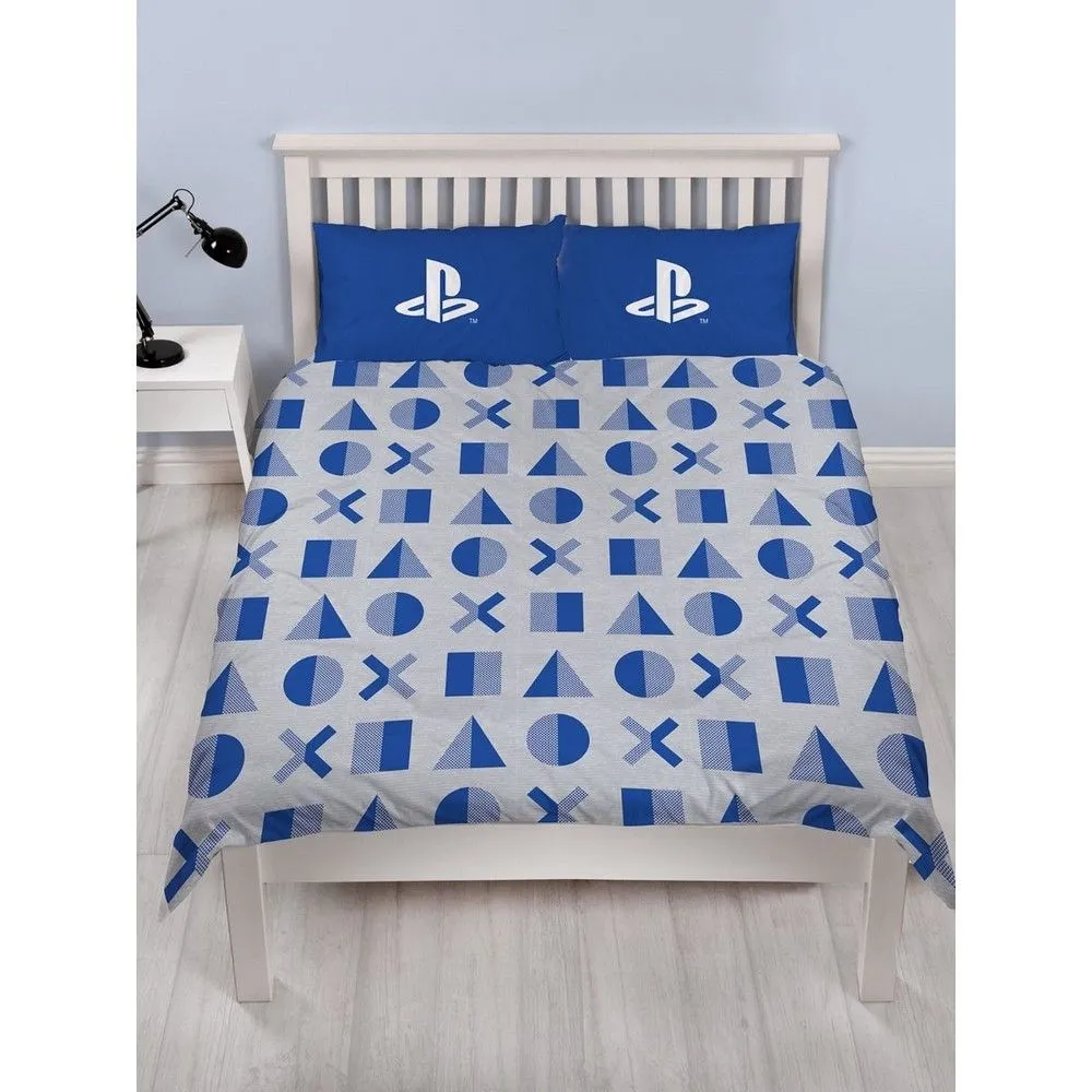 Playstation Layer Rotary Marl Duvet Cover Set in Blue