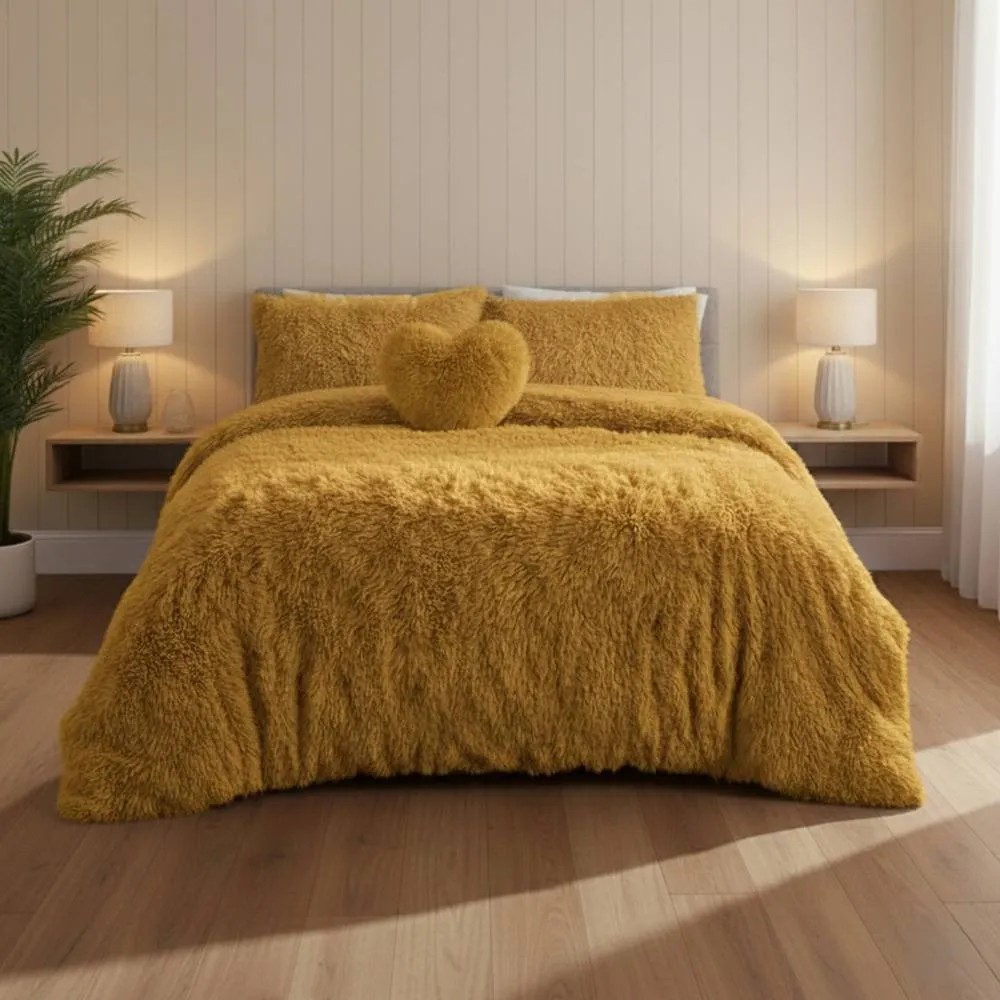 Snug City Super Fluffy Duvet Cover Ultra Soft, Cloud-Like Comfort Snug Sleep in Yellow