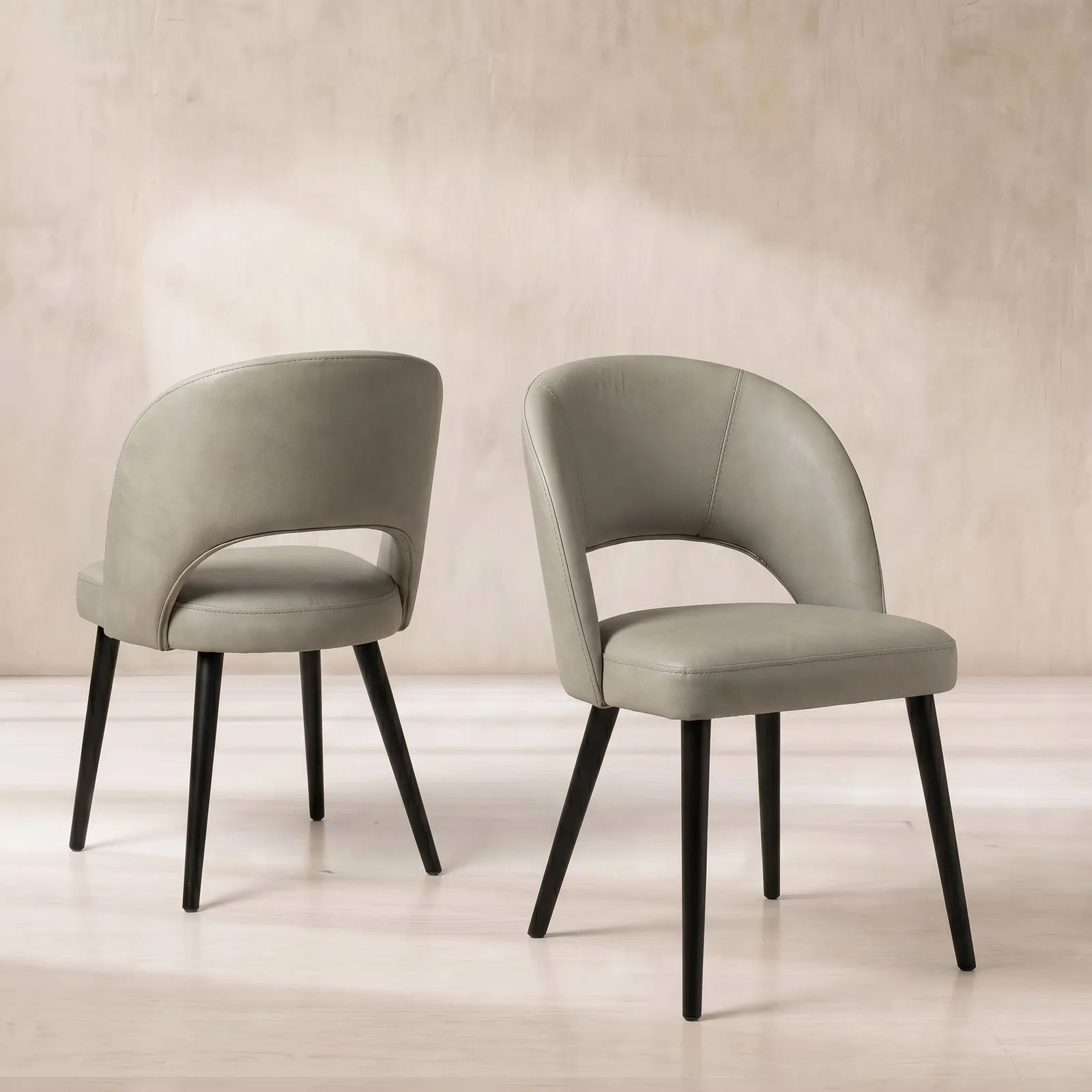 Pure Furniture Beck Dining Chair, Grey Leather | Barker & Stonehouse