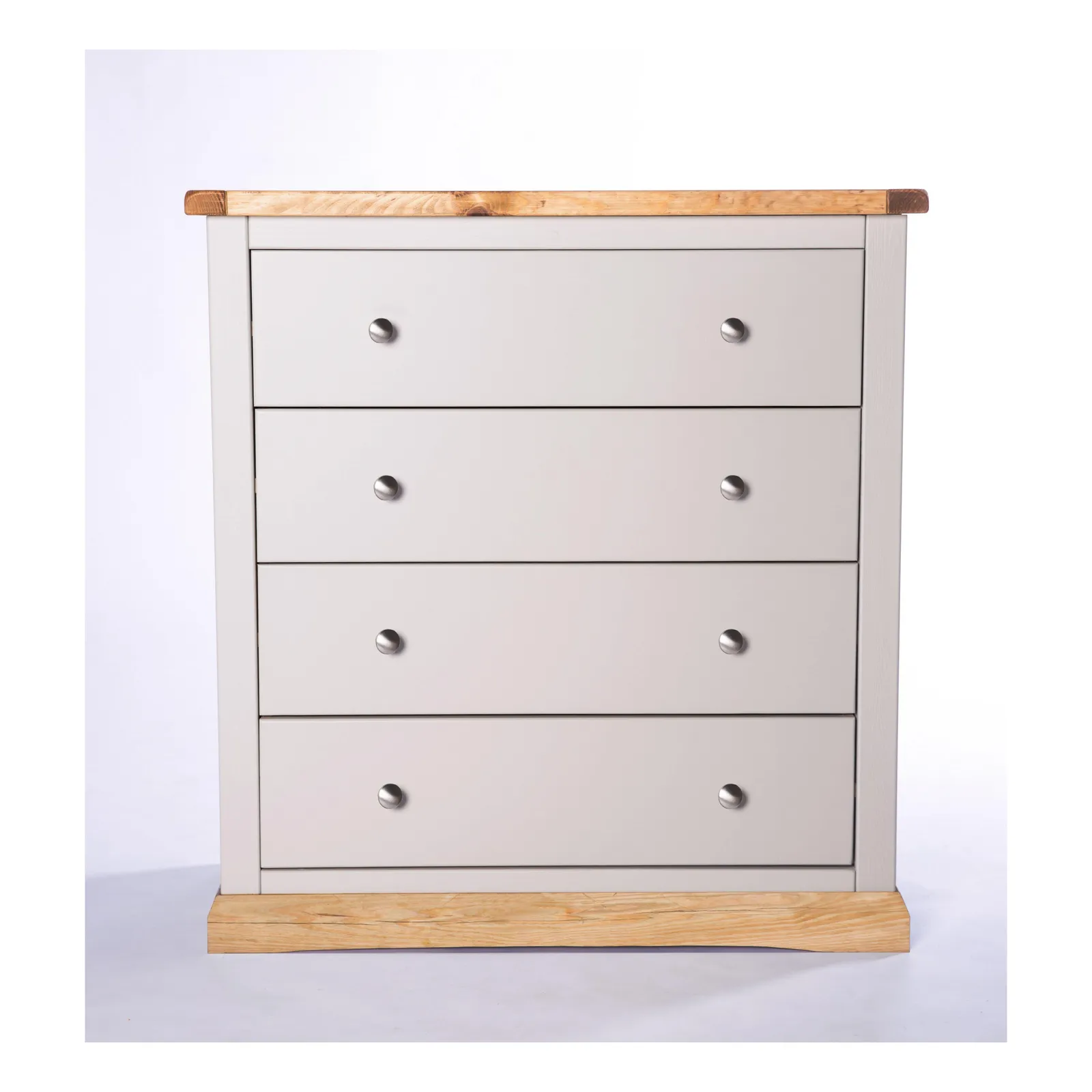 Cabinet Bits Bomporto 4 Drawer Chest of Drawers Chrome Knob in Light Grey 2