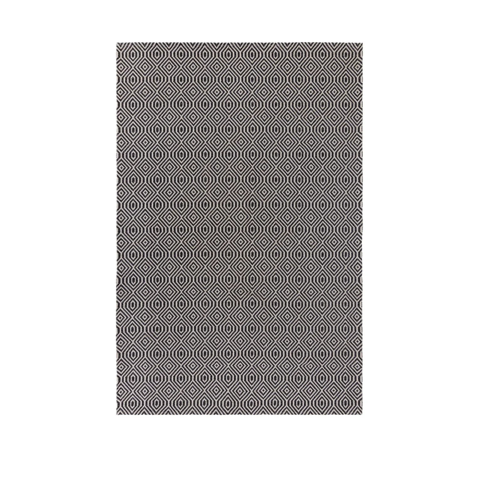 Pappel Geometric Rug Black