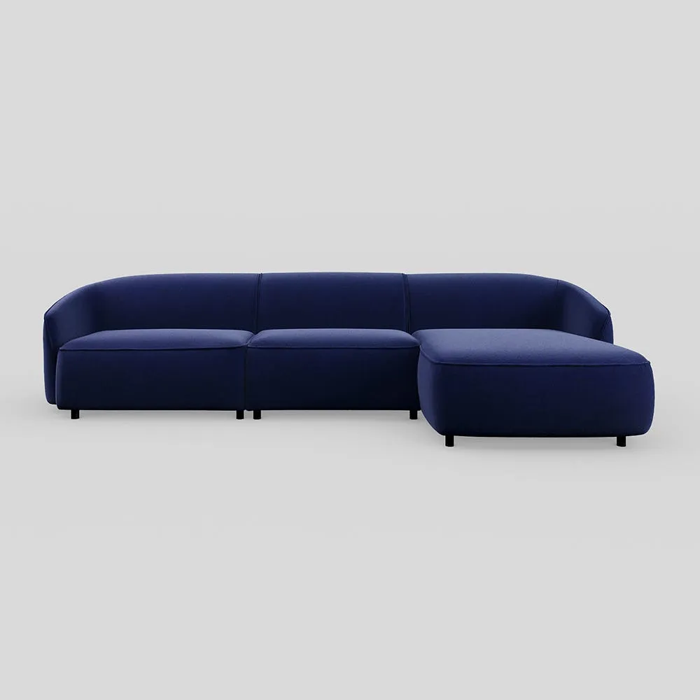 Heal's Aurelie Large Chaise Sofa RHF Smart Luxe Velvet Midnight 1