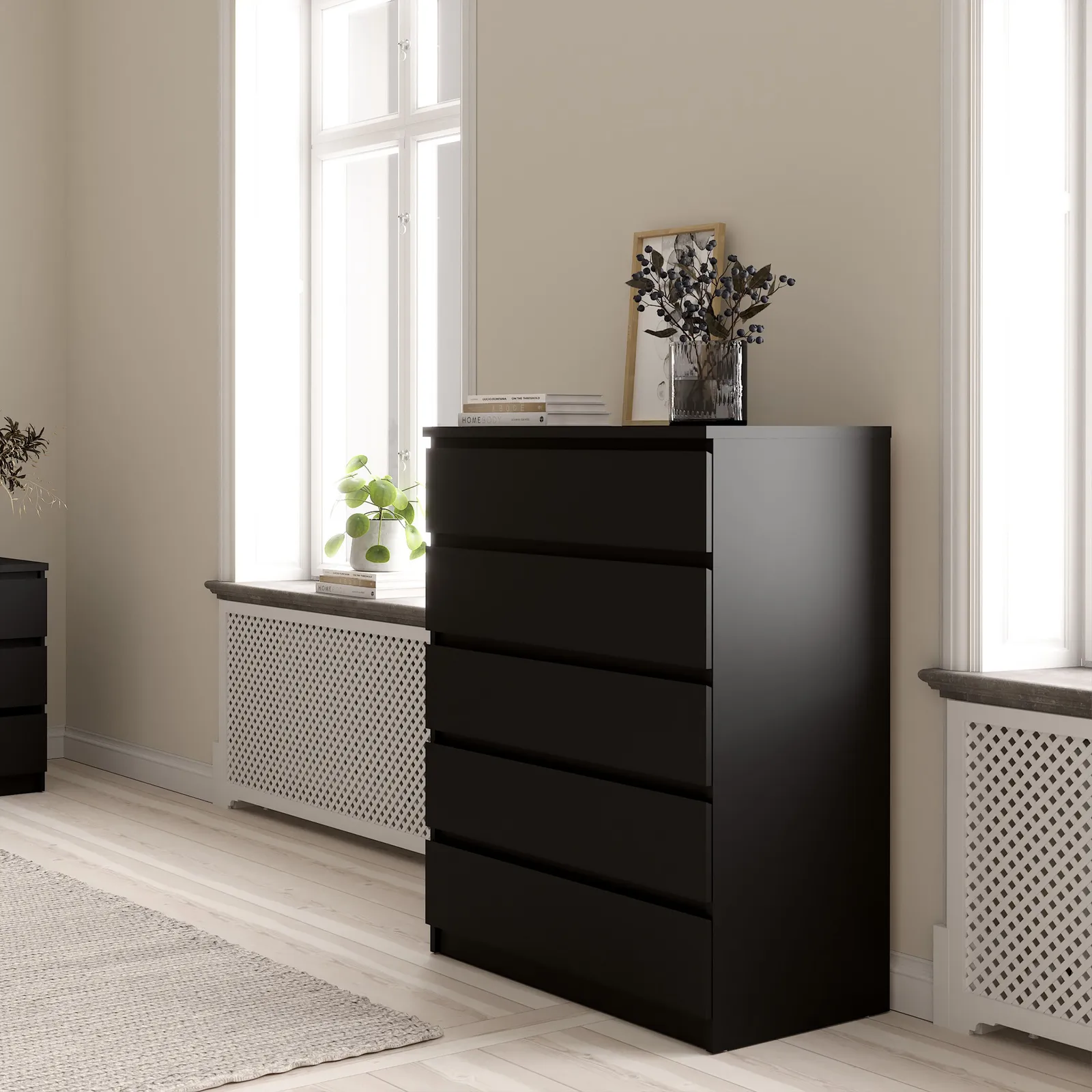 Furniture To Go Naia Chest of 5 Drawers in Black 5