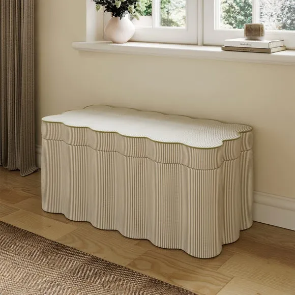 Wavie Tiny Stripe Storage Ottoman 1