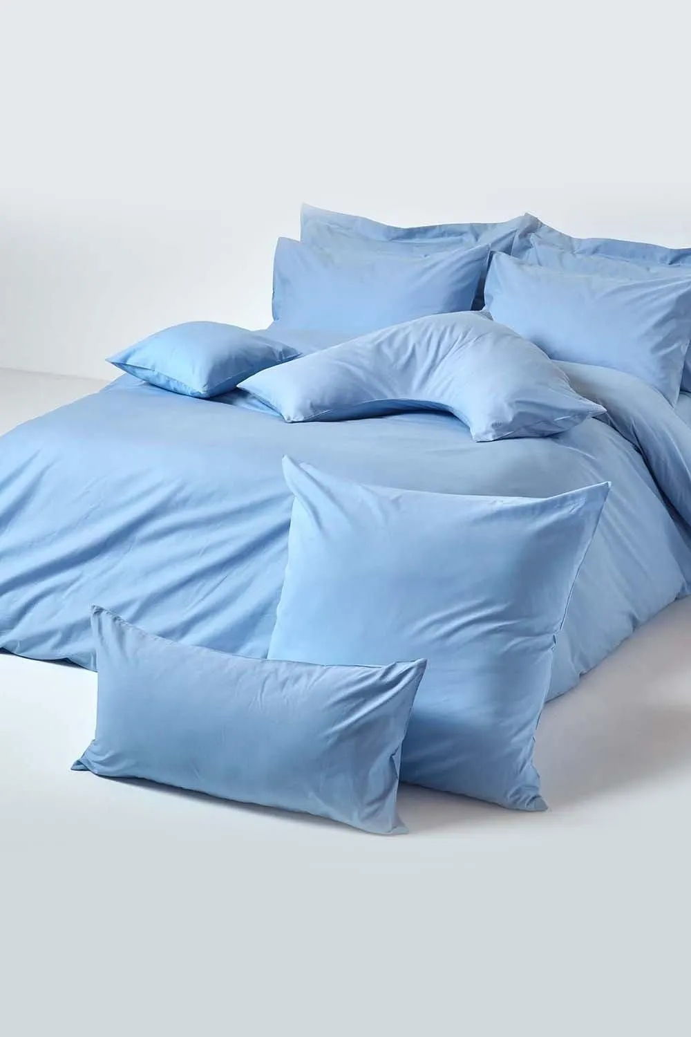 Homescapes Egyptian Cotton Housewife Pillowcase 200 TC, Standard Size in Blue 5