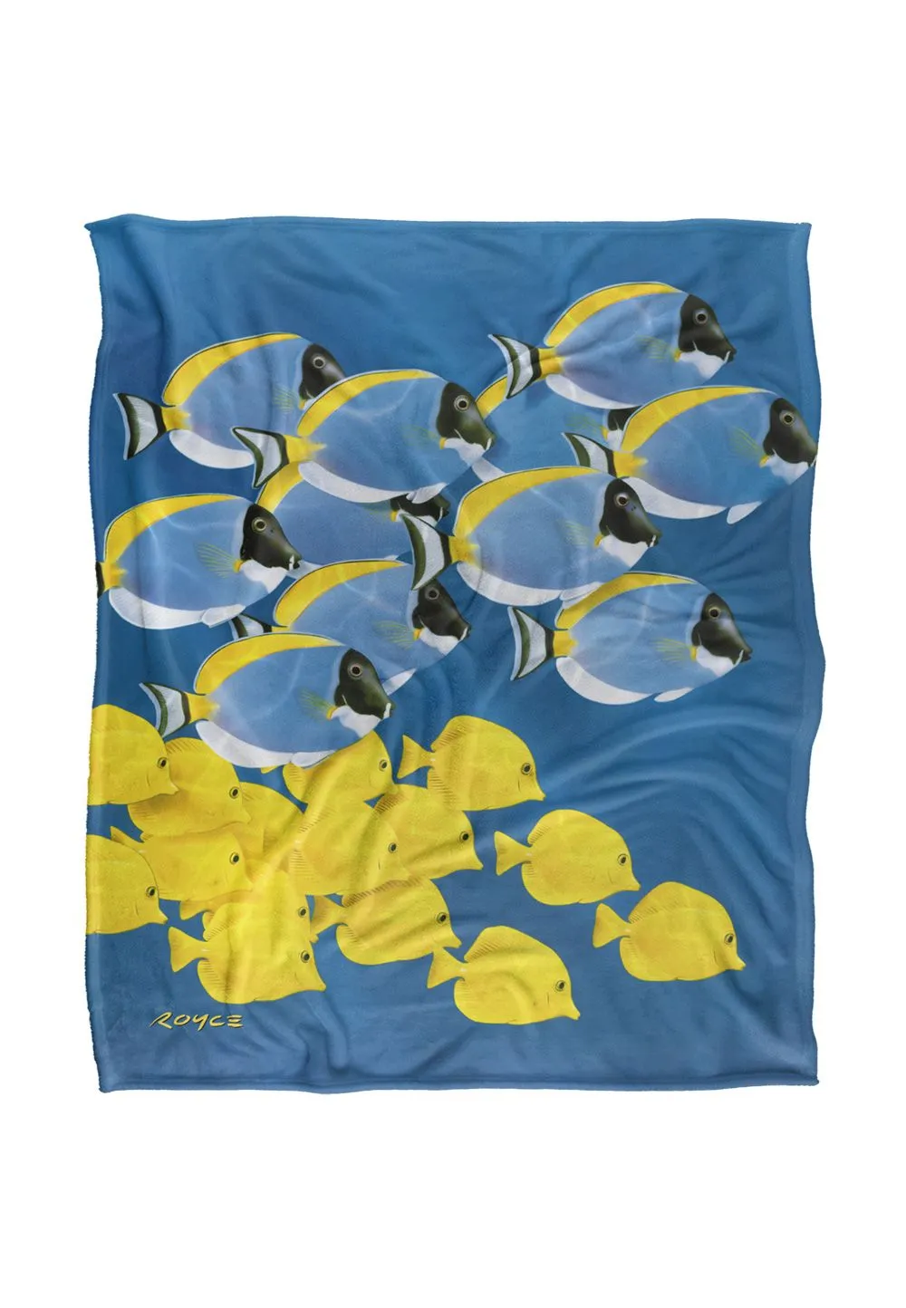 JQ Licensing Royce Mcclure Tang Tropical Fish Silky Touch Super Soft Throw Blanket 152 X 127 cm in White