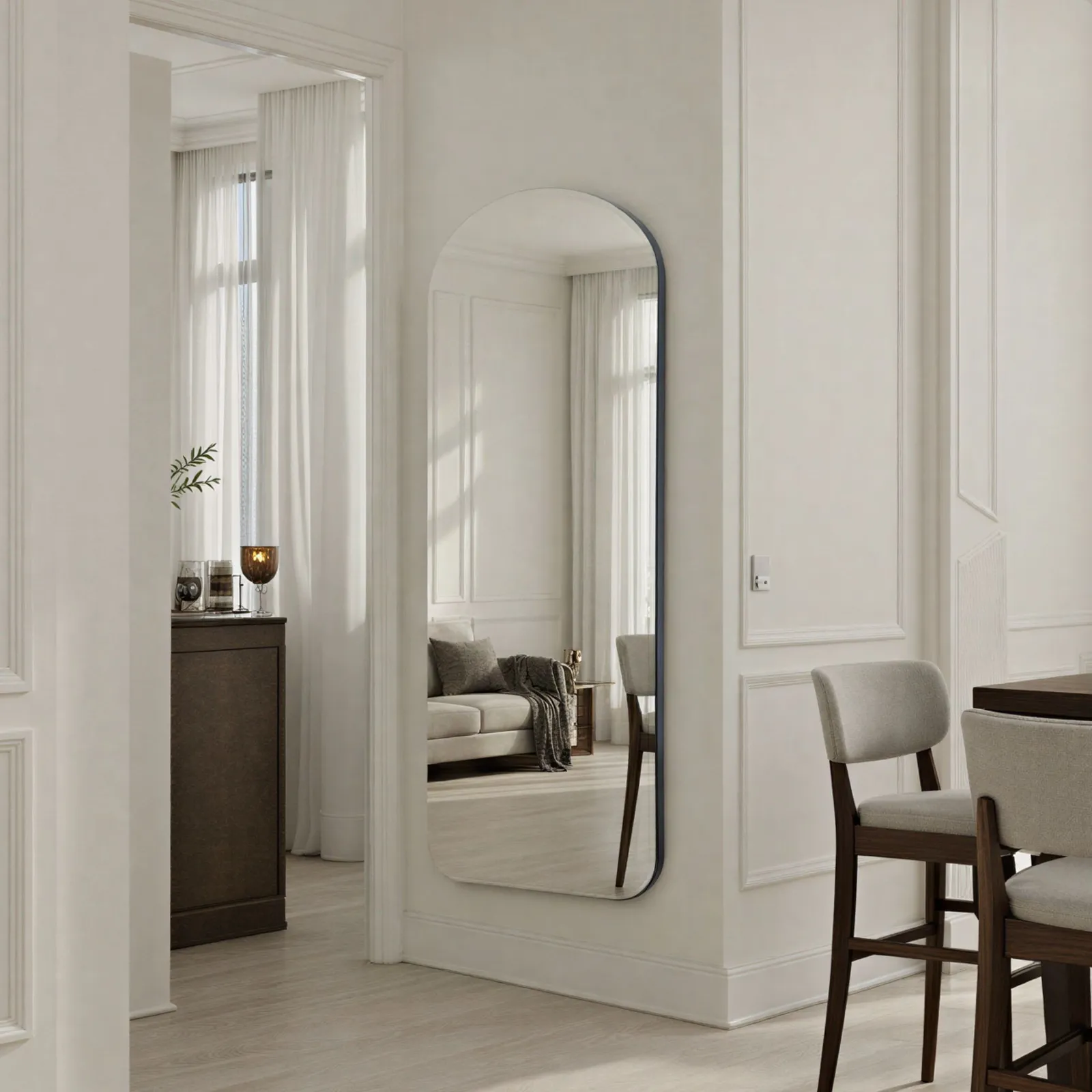 Yearn Mirrors Soho Curved Arch Full Length Mirror Black 2
