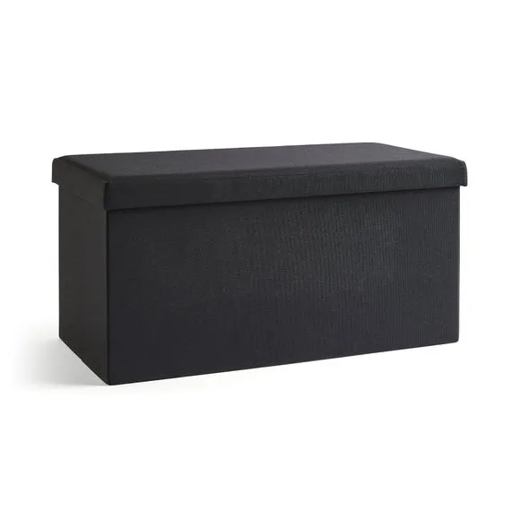 Faux Linen Rectangular Ottoman 3