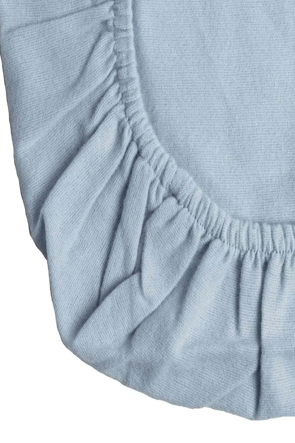 Homescapes 100% Brushed Cotton Cot Flat Sheet Single Pack, 100 x 150 cm in Blue 2