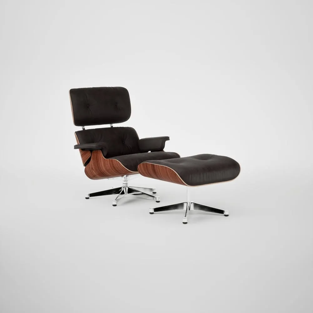 Vitra Eames Lounge Chair & Ottoman Santos Palisander Contemporary L60 66 Nero Polished Base 05 1