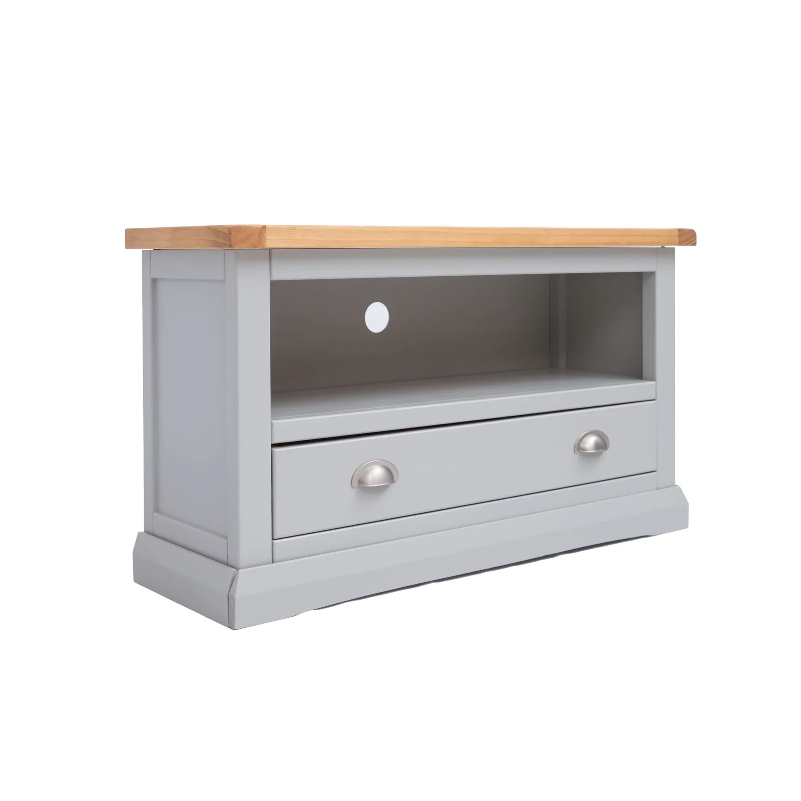 Cabinet Bits Loreo Light Grey 1 Drawer TV Cabinet Chrome Cup Handle 2