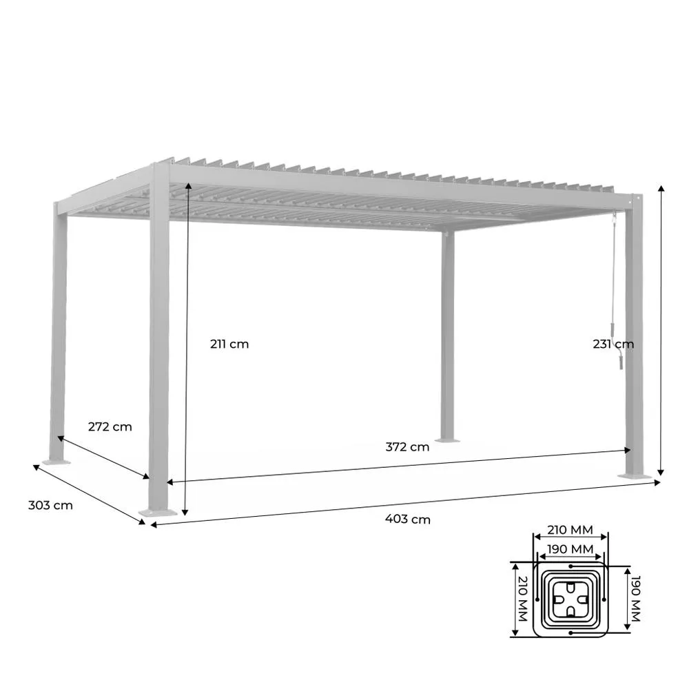 sweeek Louvered Pergola Aluminium & Steel 4 X 3m in Dark Grey 5