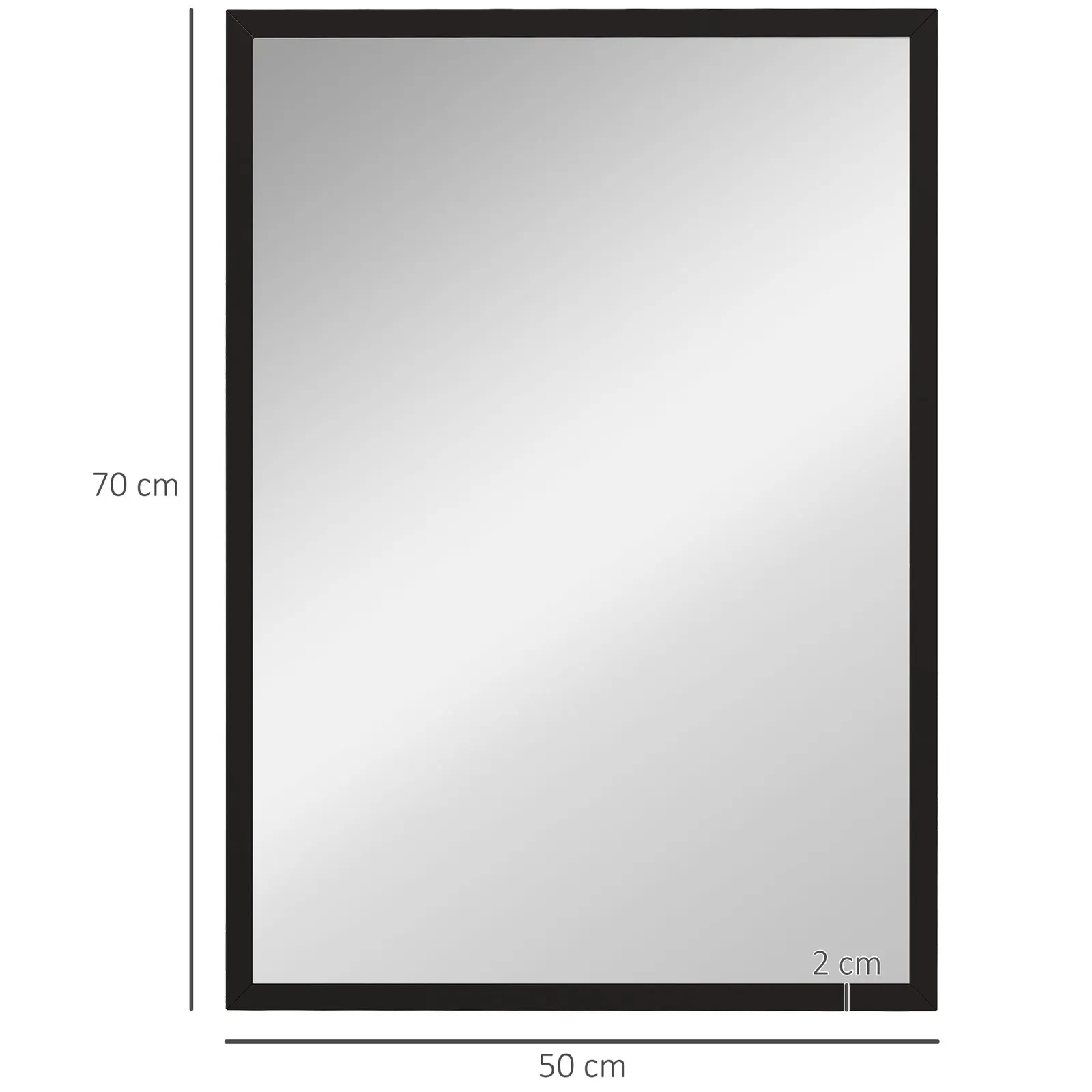 HOMCOM Decorative Rectangular Wall Mirror, Wall-Mounted Bathroom Mirror for Living Room, Bedroom, Hallway, Black 3