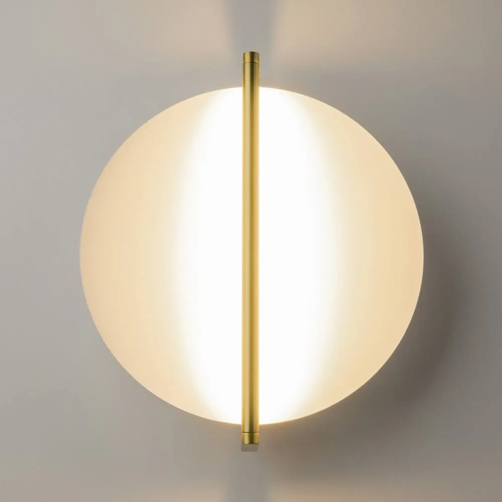 Netlighting Mira Modern Integrated LED Wall Lamp Gold 3000K 300lm White Shade 3