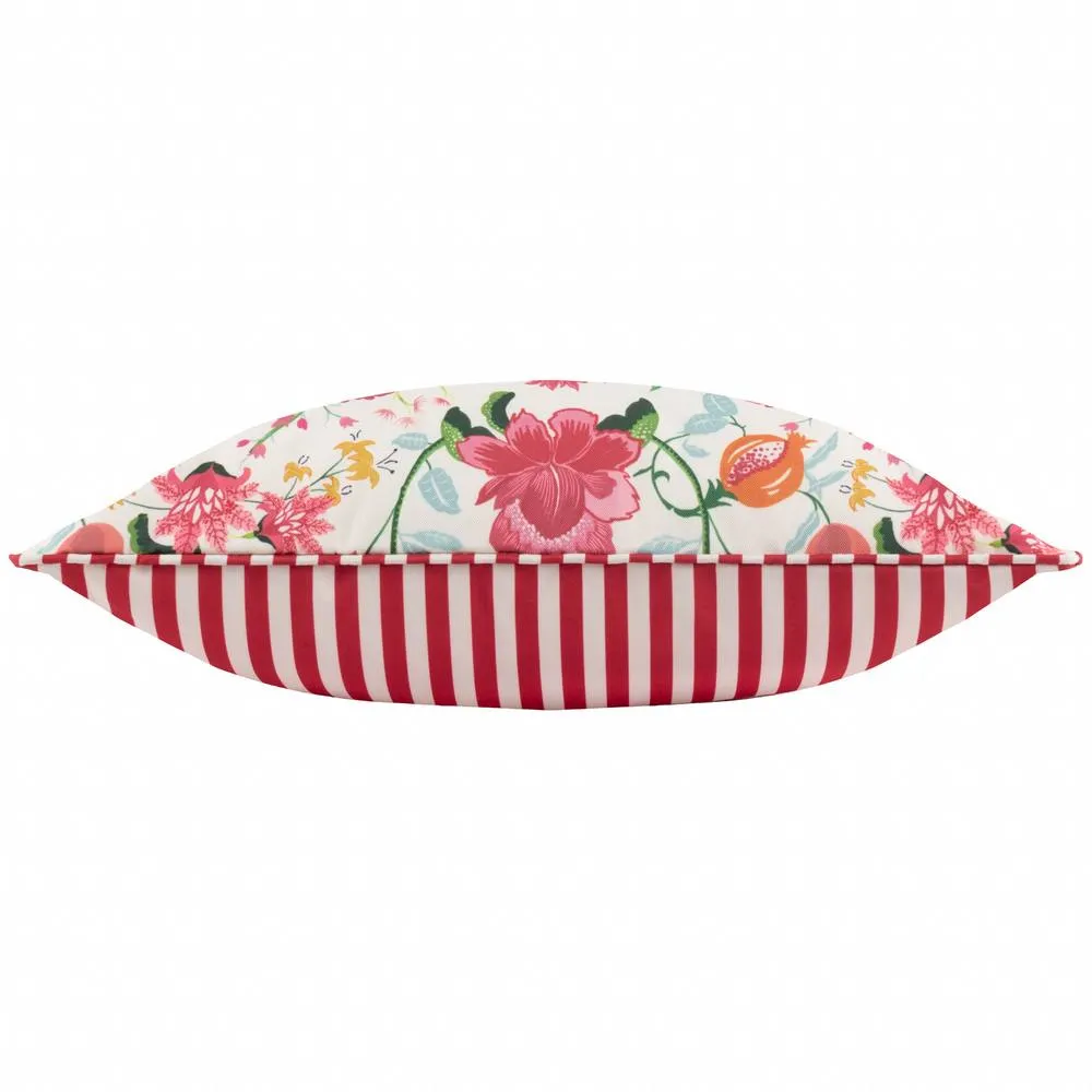 Wylder Claudia Floral Water-Resistant Outdoor Cushion in Red 4