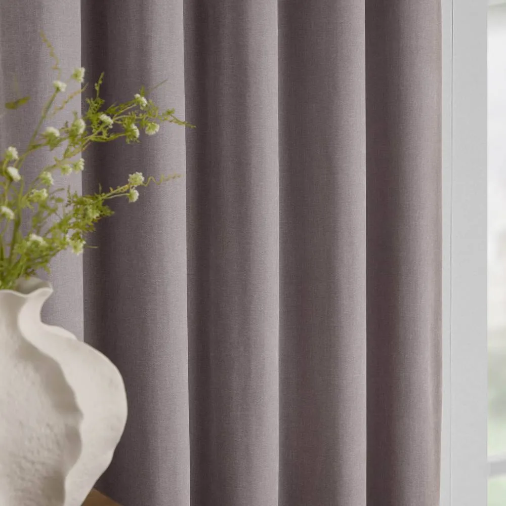 Yard Heavy Chenille Velvet Room Darkening Eyelet Curtain Pair in Mauve 3