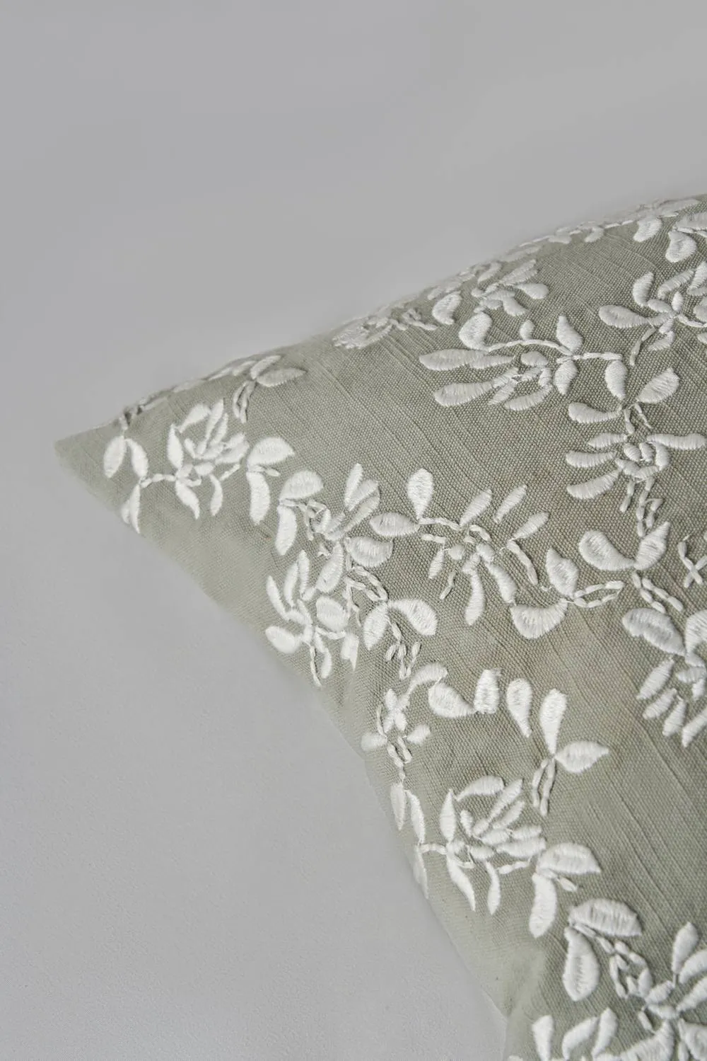 BHS Rustic Floral Cushion in Green 2