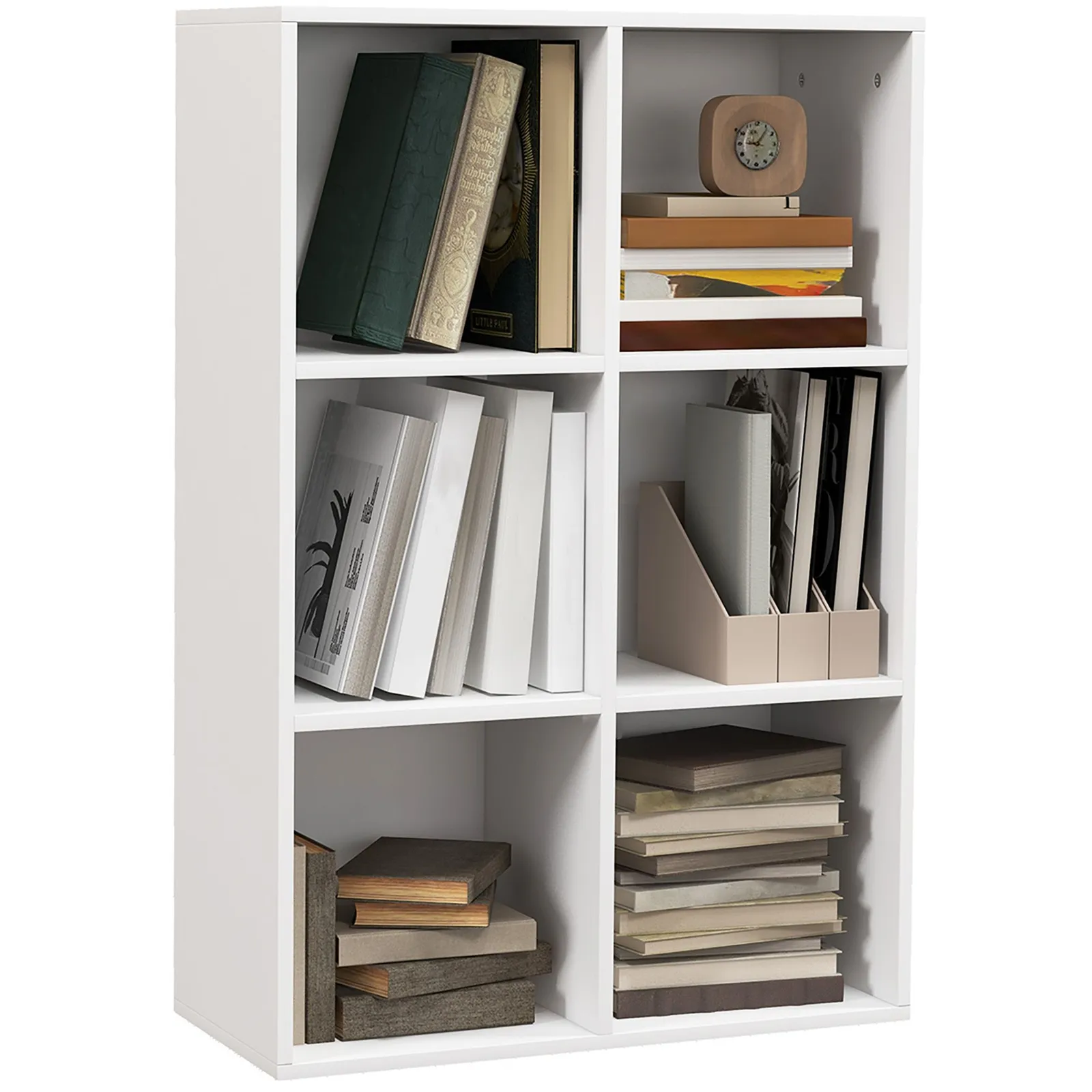 HOMCOM Cubic Cabinet Bookcase Storage Shelves for Home Office in White 2