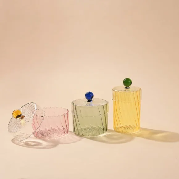 Hestia Handmade Coloured Glass Trinket Box 3