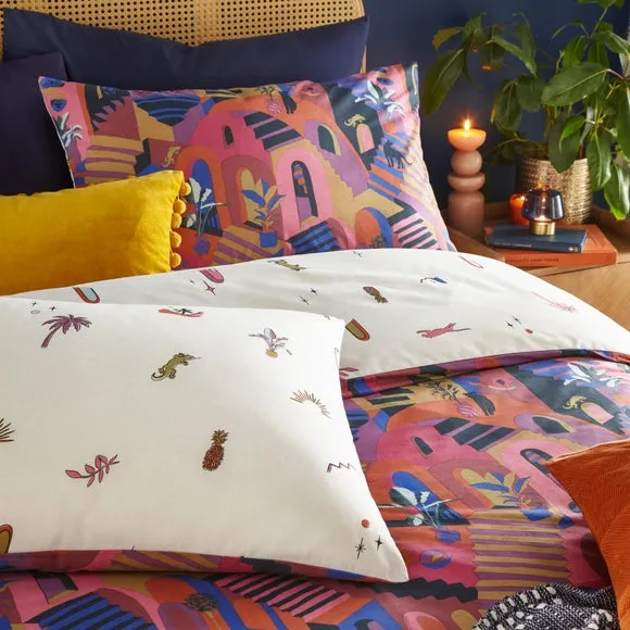 Furn. Eivissa Magenta Duvet Cover and Pillowcase Set 4