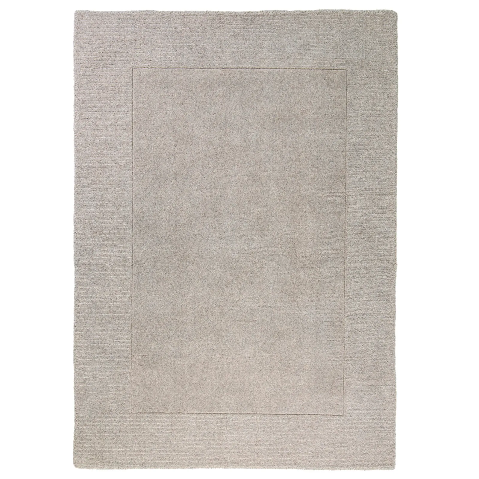 Boston Wool Border Rug Grey
