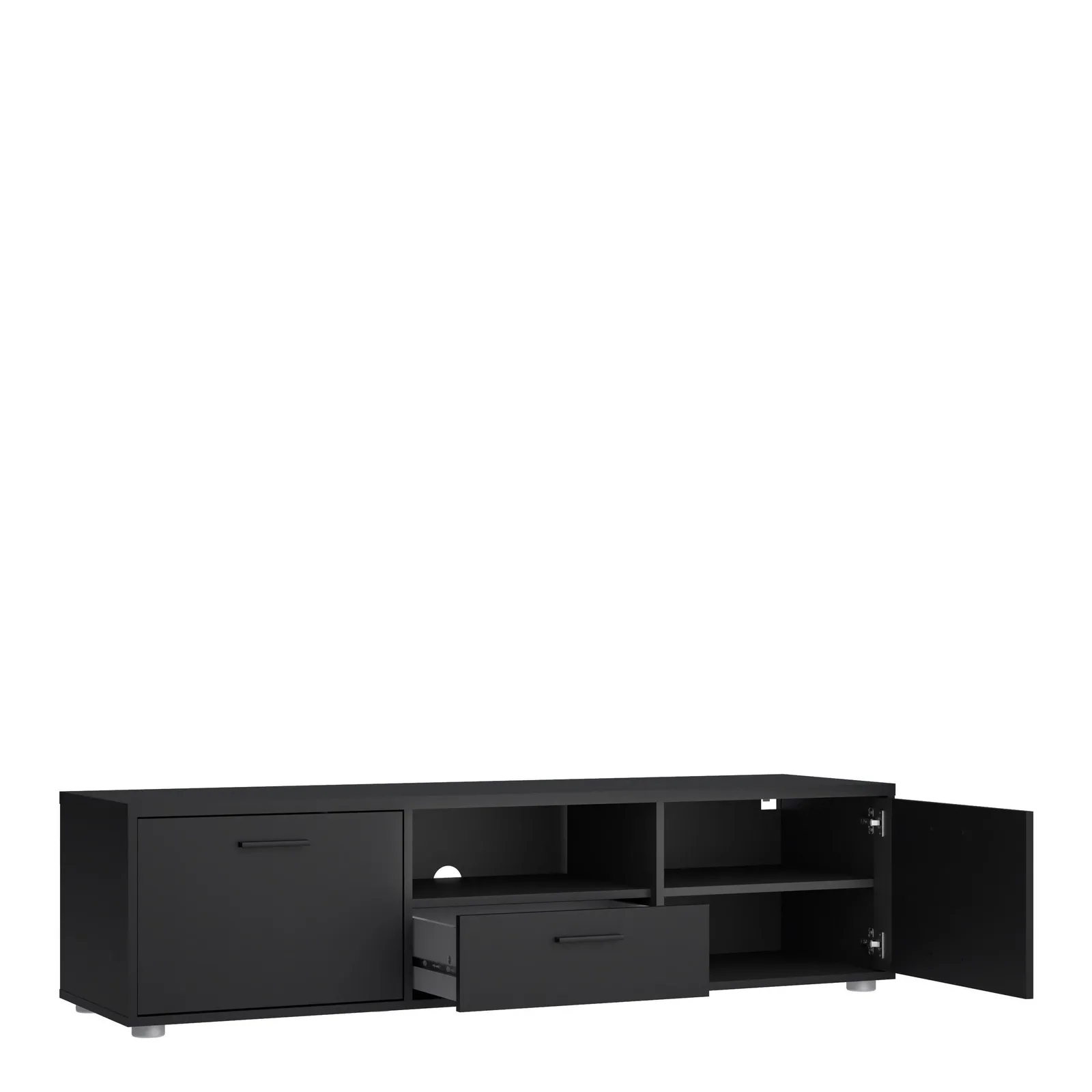 Furniture To Go Media TV Unit with 2 Doors 1 Drawer 147cm in Black 5