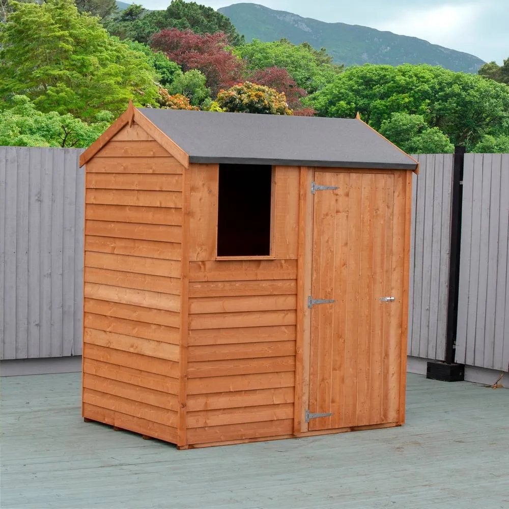Shires Overlap 6 x 4 Single Door Reverse Apex in Brown 3