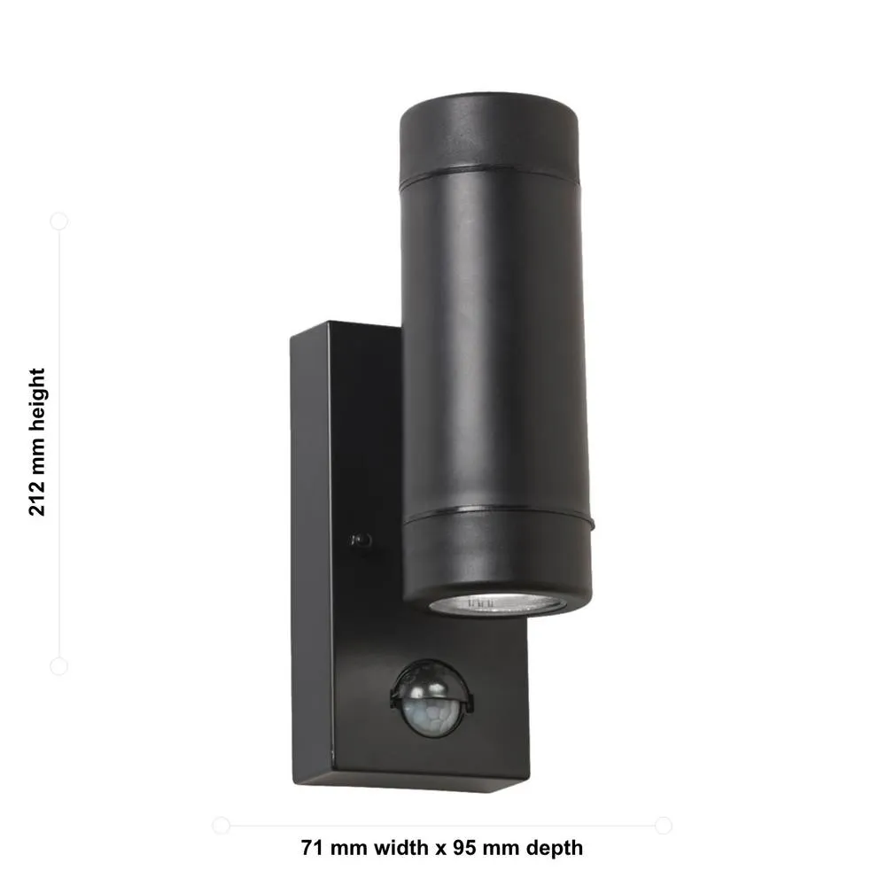 First Choice Lighting Gale - Polypropylene Coastal PIR Motion Sensor Wall Light in Black 4