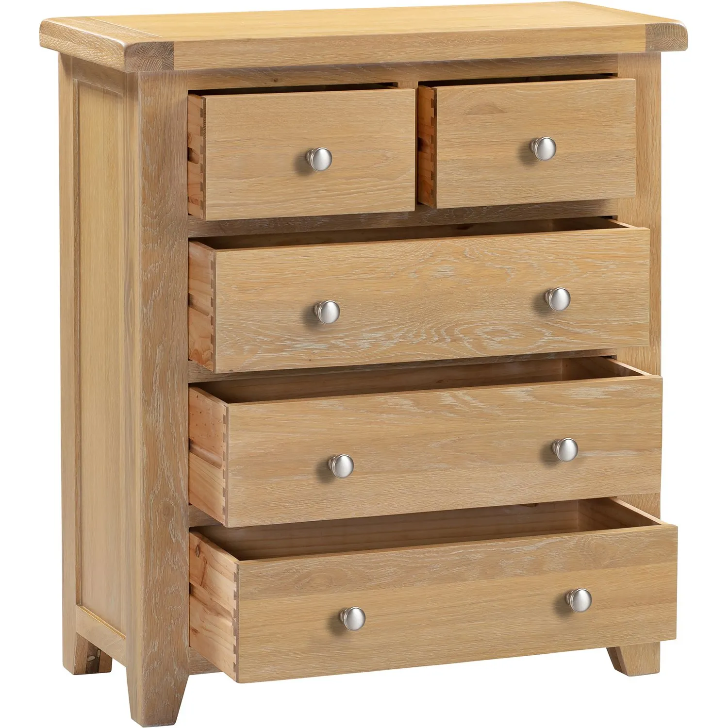 Seconique Windsor 3+2 Drawer Chest (Fully Assembled) in Light Oak 3