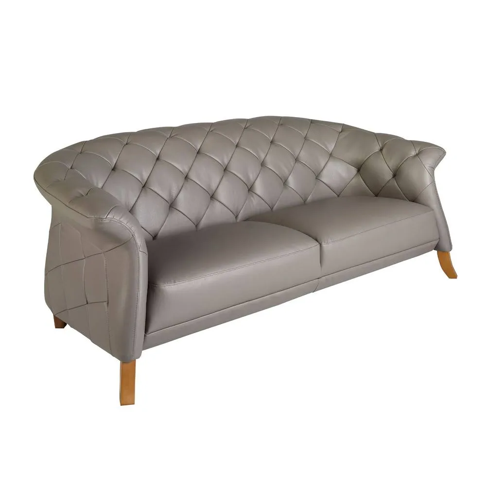 Angel Cerda Chester 2-Seater Grey Cowhide Leather Sofa