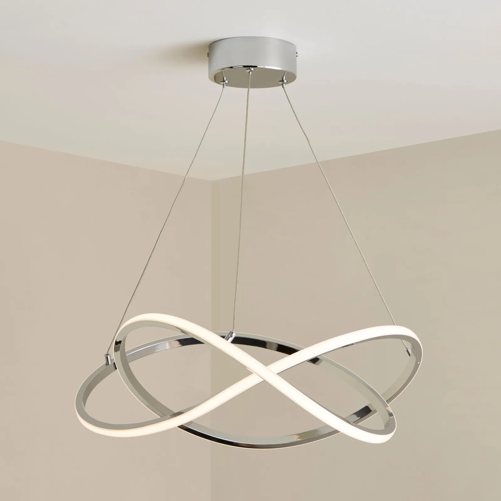 Cortez XL Integrated LED Ceiling Fitting Chrome
