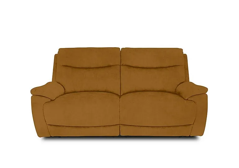Sloane Fabric 3 Seater Power Recliner Sofa with Power Headrests - Opulence Saffron