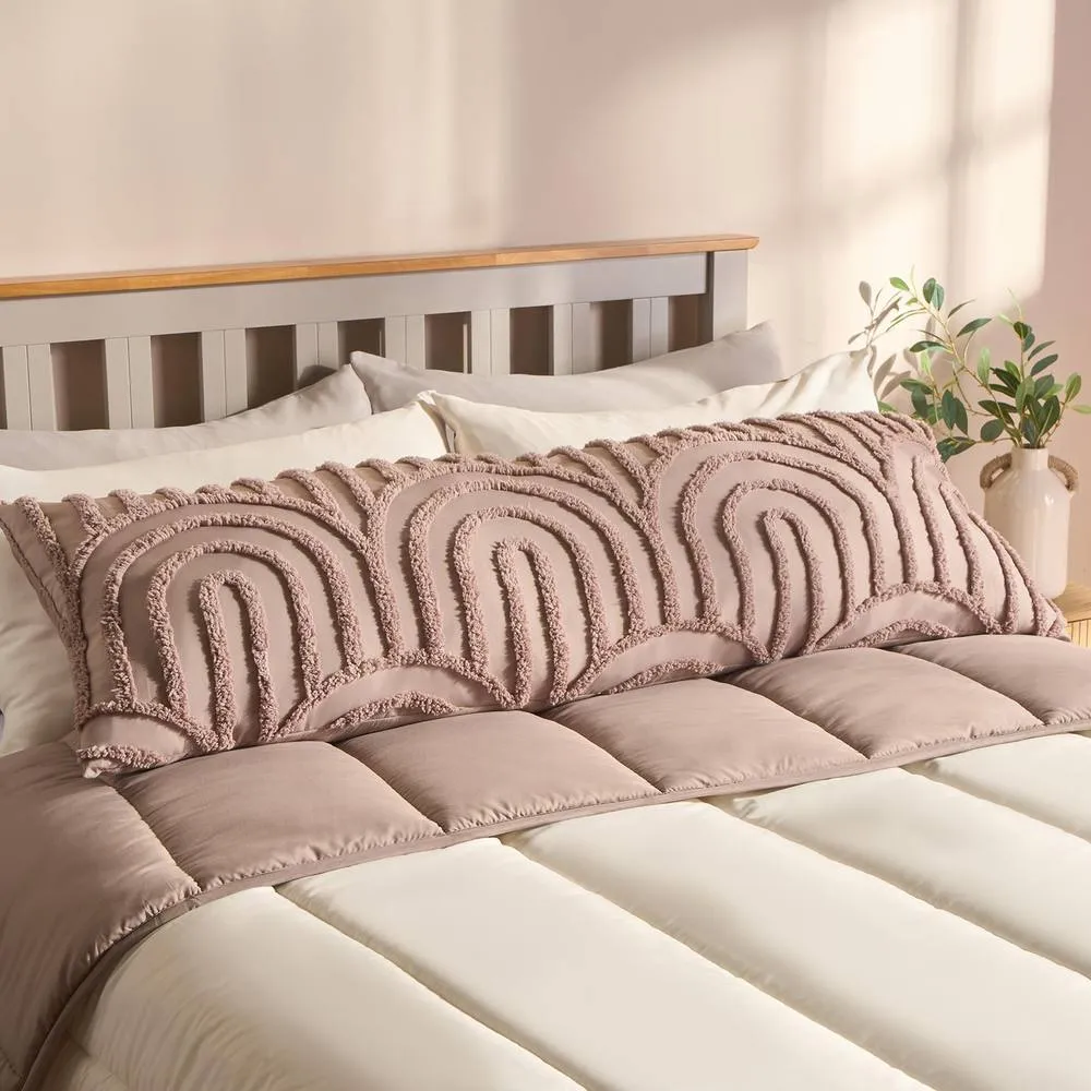 OHS Tufted Arches Bolster Pillow Soft Maternity Support Cushion in Dusty Pink
