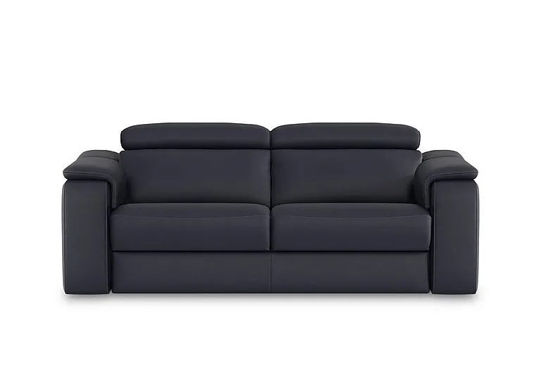 Canto 3 Seater Leather Sofa - Torello Blu