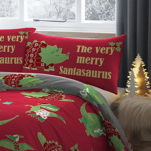 Bedlam Santasaurus Duvet Cover & Pillowcase Set 2