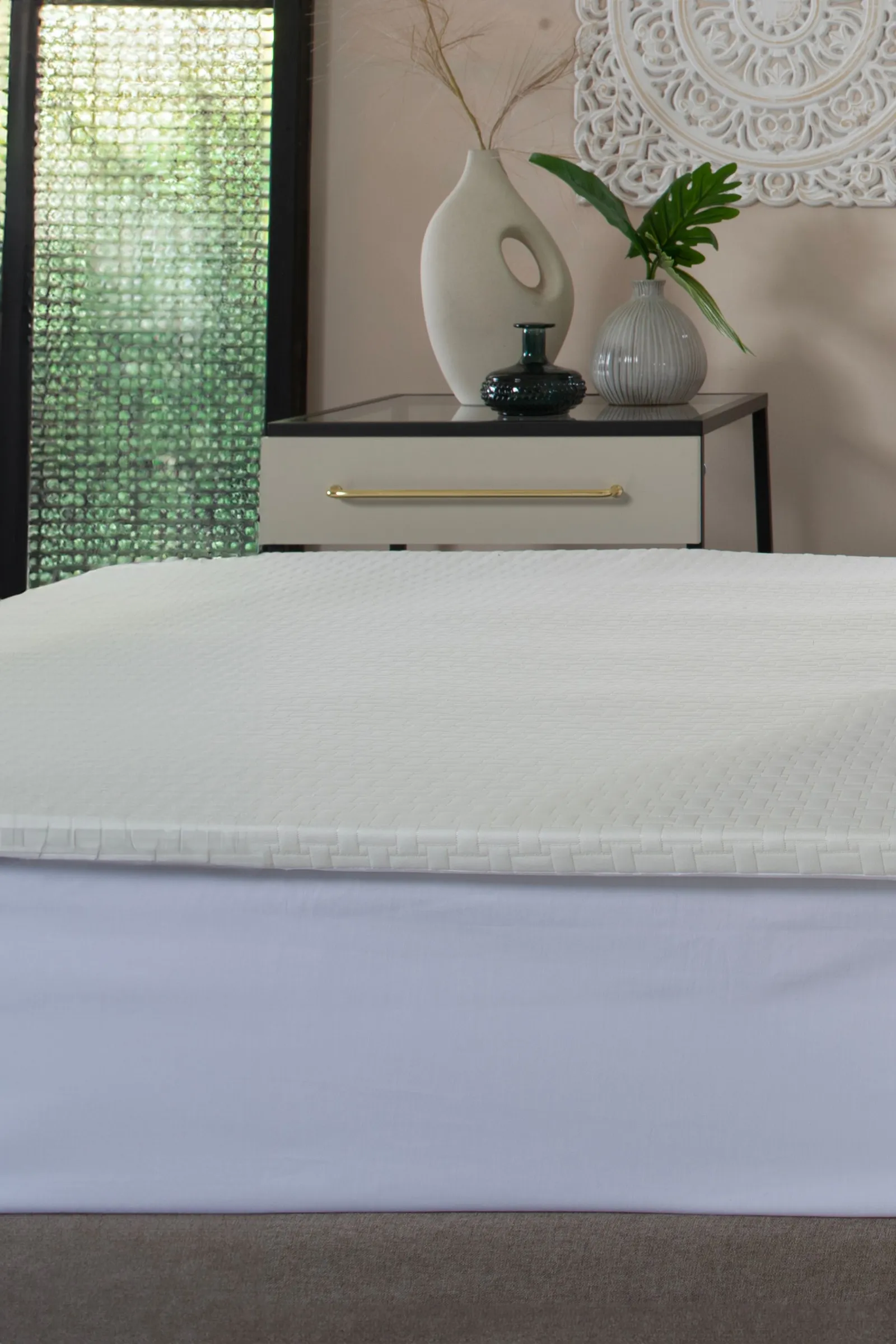 The Lyndon Company Memory Foam Mattress Topper 5cm Depth | Deyongs 1846 in Off-White