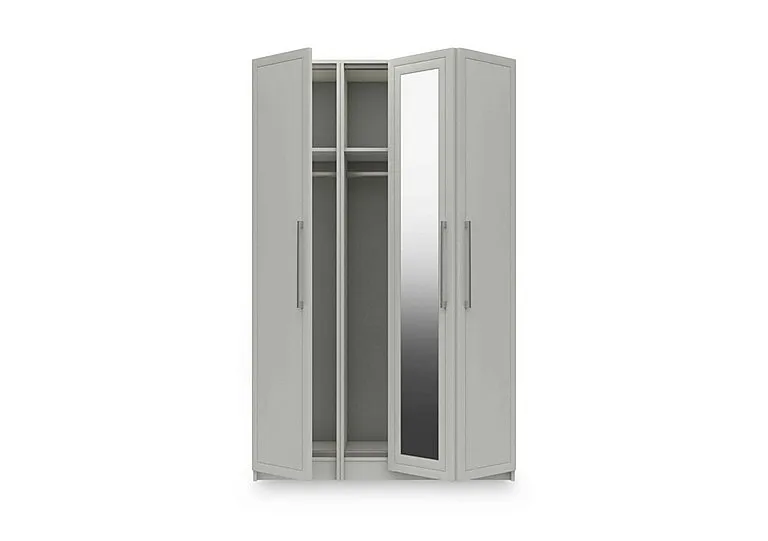 Bexley 3 Door Bifold Wardrobe with Mirror Door and Interior Lighting - White